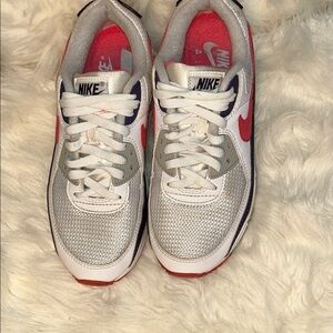Nike White Silver and Red Women's Athletic Sneakers